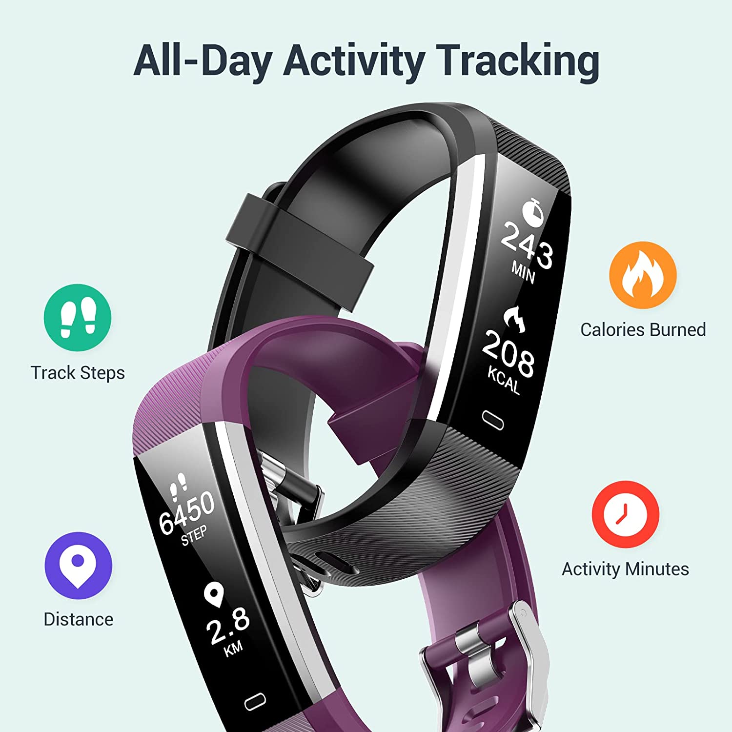 Customizable Tracker Bracelets : Reign Activity Tracker