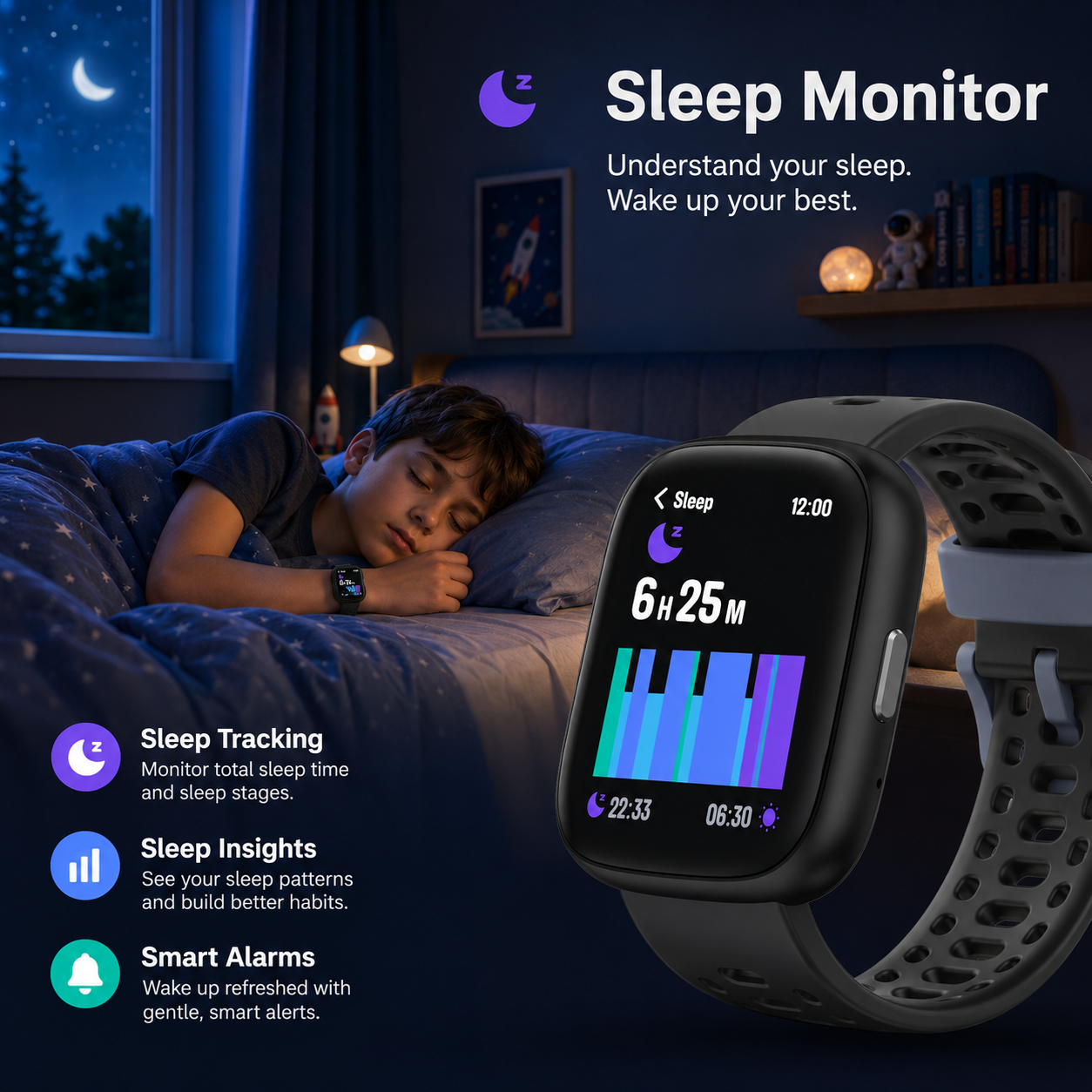 Fitness Tracker No APP No Phone Needed, Compatible with Apple Find My | Locate Your Watch, Smart Watch for Heart Rate and Sleep Monitor, IP68 Waterproof Pedometer, Step Counter, Games, Alarm Clock - Image 5