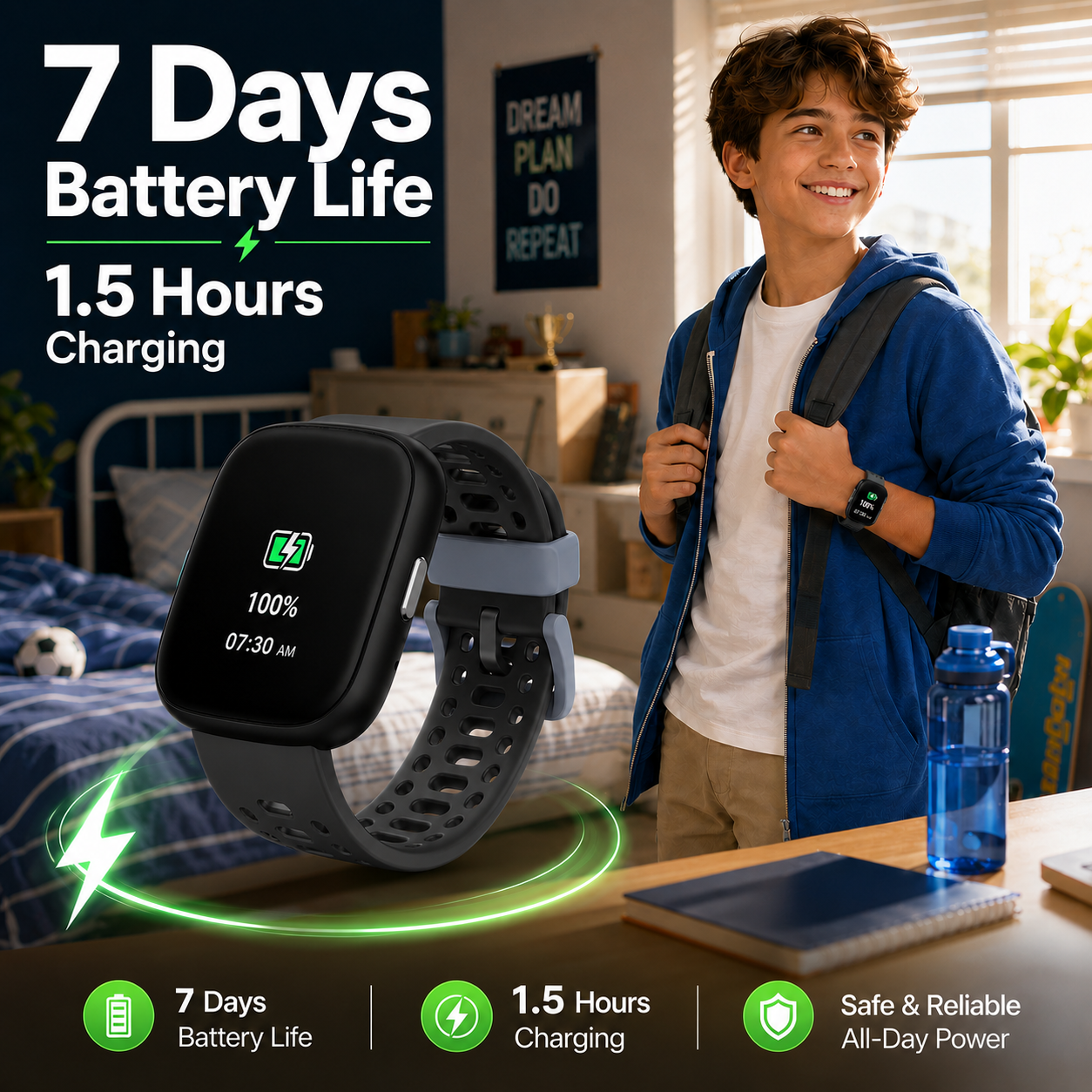 Fitness Tracker No APP No Phone Needed, Compatible with Apple Find My | Locate Your Watch, Smart Watch for Heart Rate and Sleep Monitor, IP68 Waterproof Pedometer, Step Counter, Games, Alarm Clock - Image 6