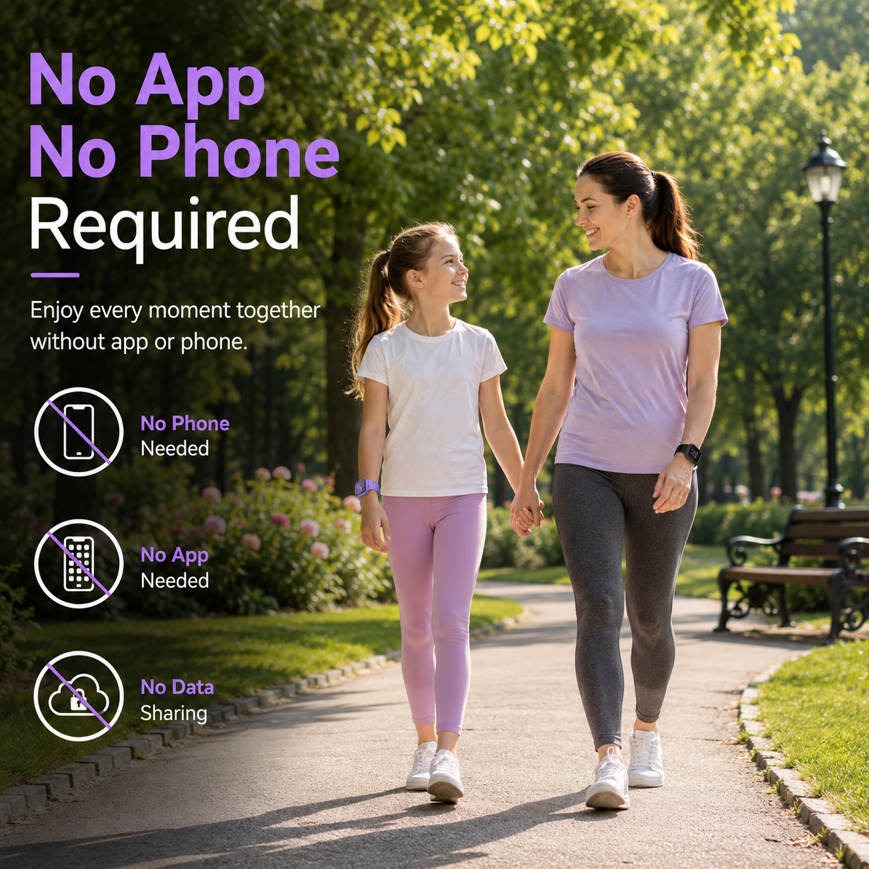 Fitness Tracker No APP No Phone Needed, Compatible with Apple Find My | Locate Your Watch, Smart Watch for Heart Rate and Sleep Monitor, IP68 Waterproof Pedometer, Step Counter, Games, Alarm Clock - Image 2